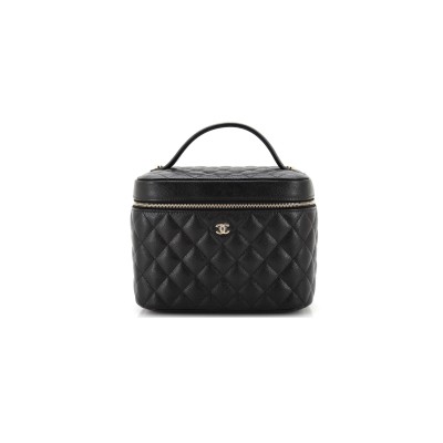 CHANEL CLASSIC VANITY CASE QUILTED CAVIAR MEDIUM (22*15*13cm) 